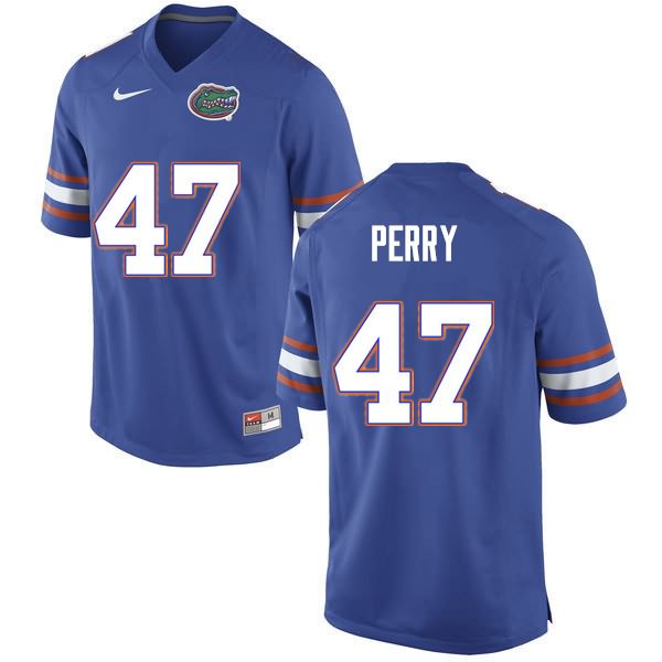 Men's NCAA Florida Gators Austin Perry #47 Stitched Authentic Nike Blue College Football Jersey KXT1165RX